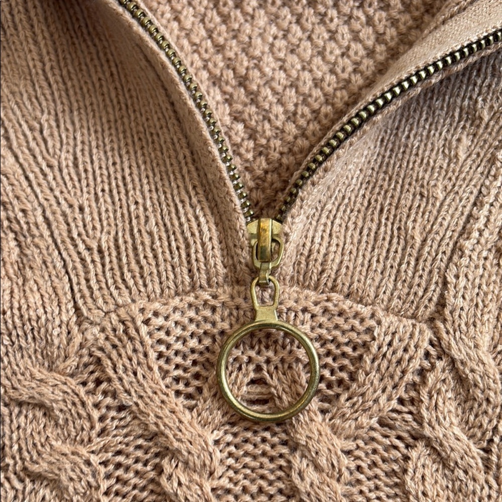 Derek Heart Brown Cable Knit Turtleneck Sweater - Picture 5 of 6